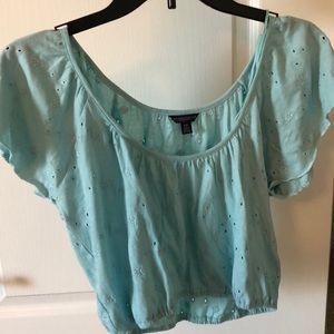 Light blue crop top